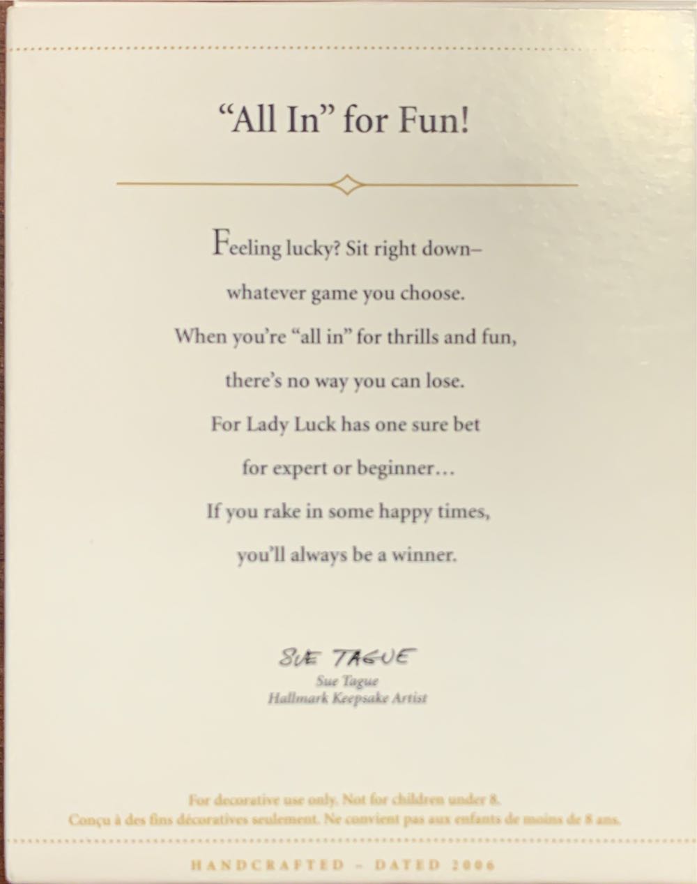 All In For Fun “All In” For Fun! - Vegas ornament collectible [Barcode 015012939392] - Main Image 2