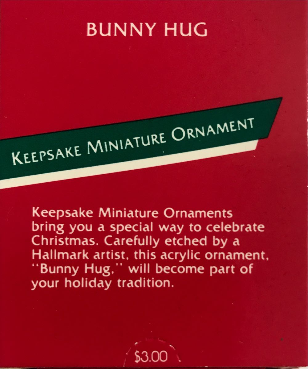 Bunny Hug  (Keepsake Miniature) ornament collectible - Main Image 3