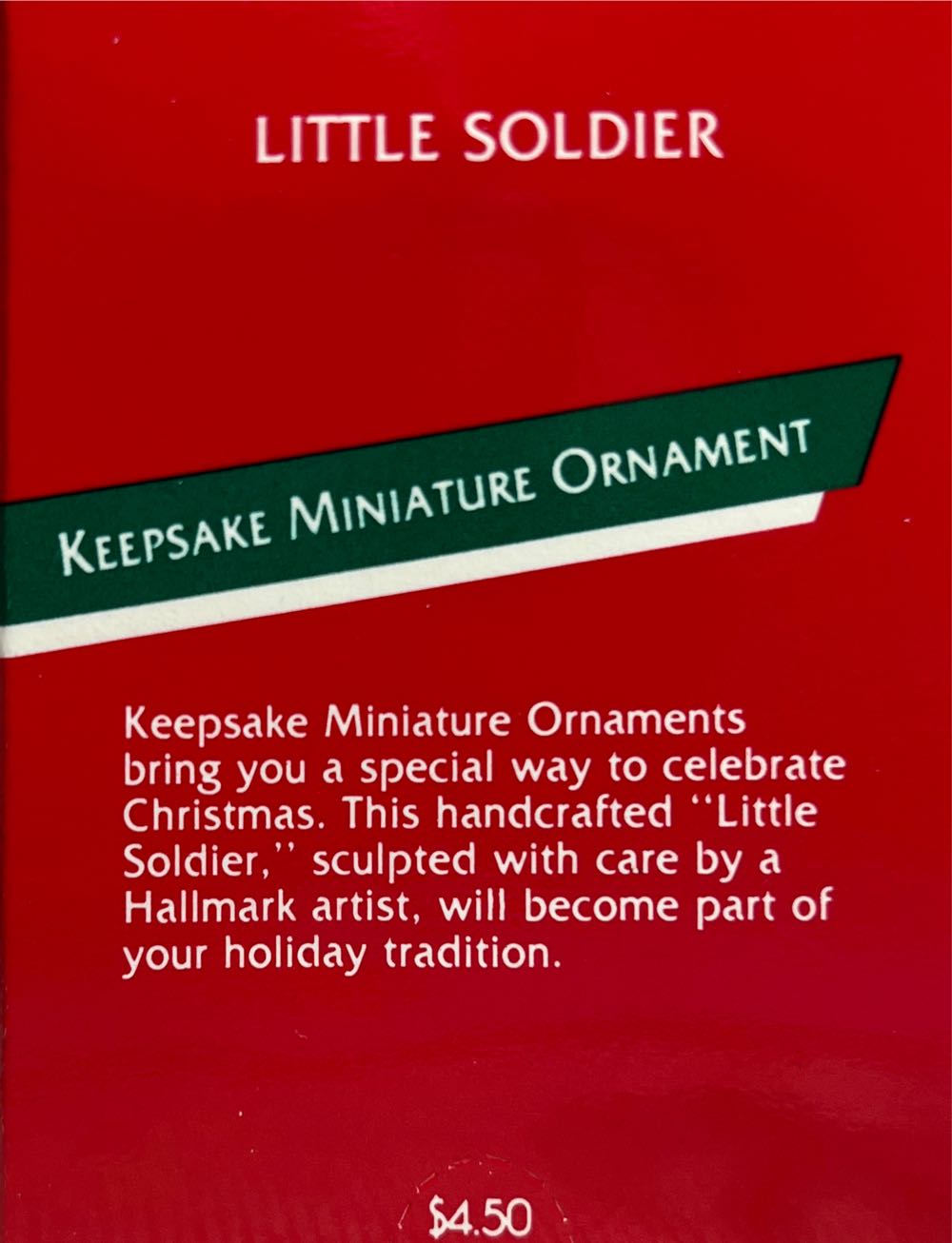 Miniature Little Soldier  (Keepsake Miniature) ornament collectible - Main Image 2