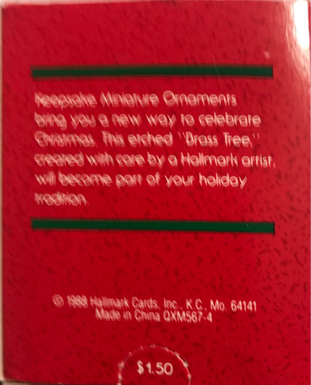 MO - Brass Tree  (Keepsake Miniature) ornament collectible - Main Image 3