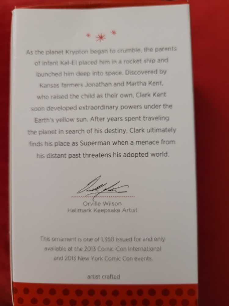 Superman Man of Steel - NYCC (Event Exclusive) ornament collectible - Main Image 2