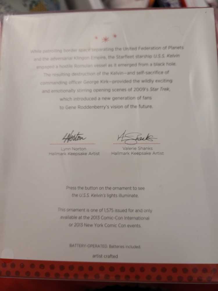 U.S.S. Kelvin - Magic Light (Event Exclusive) ornament collectible - Main Image 2