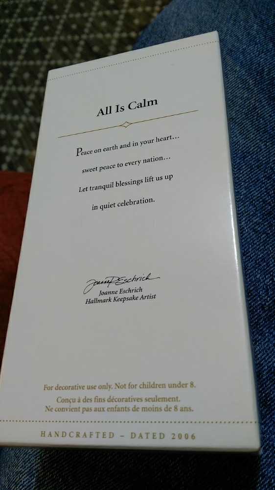 All Is Calm - Holiday Angels (Angels) ornament collectible [Barcode 015012947922] - Main Image 2