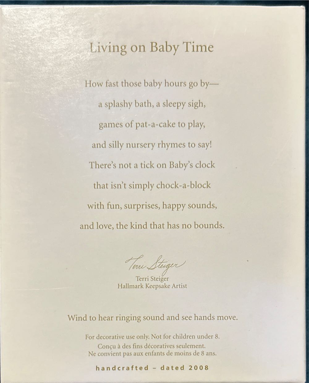 Hallmark Keepsake Ornament Living On Baby Time  (Baby) ornament collectible [Barcode 795902019327] - Main Image 2