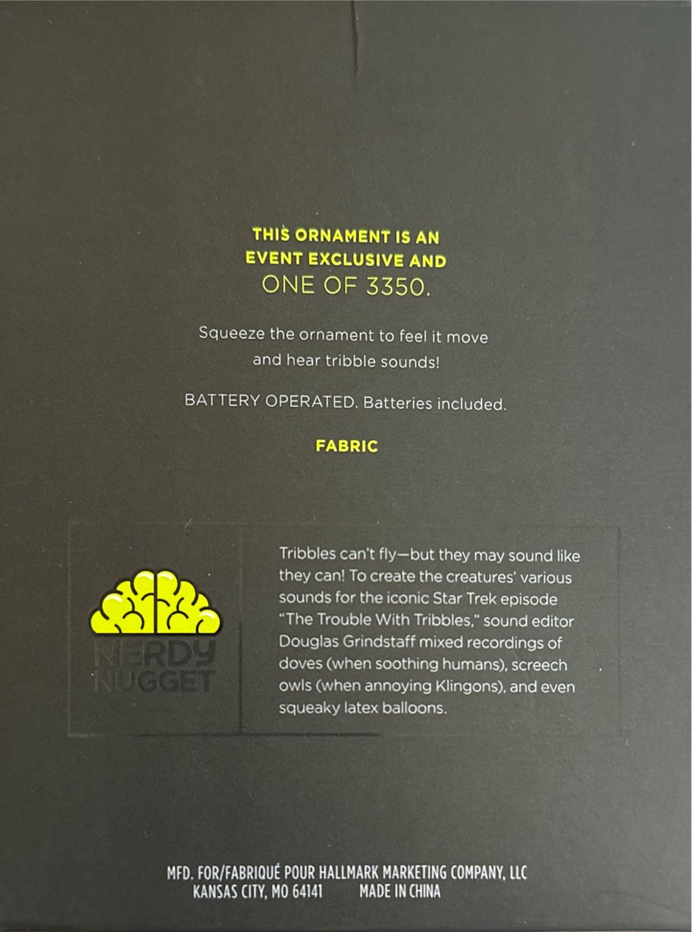 Star Trek 2020- Tribble - Comic Con
$120.00 - Star Trek: The Original Series (Star Trek) ornament collectible - Main Image 3