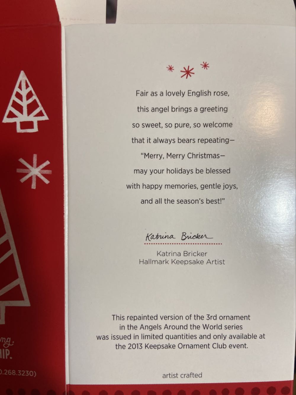 England - Angels Around The World (KOC Club Event Repaint) ornament collectible - Main Image 2