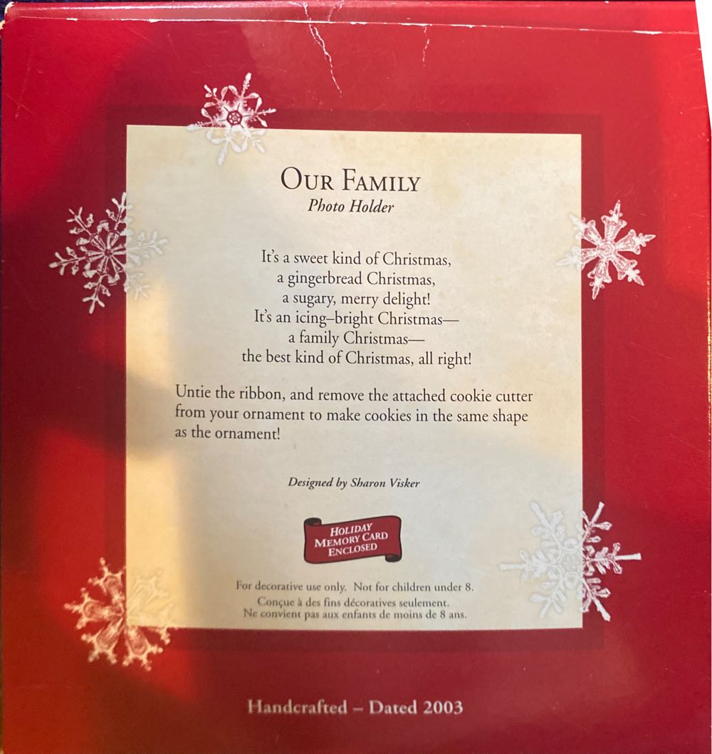 Our Family  (Picture Ornament) ornament collectible [Barcode 015012745283] - Main Image 2