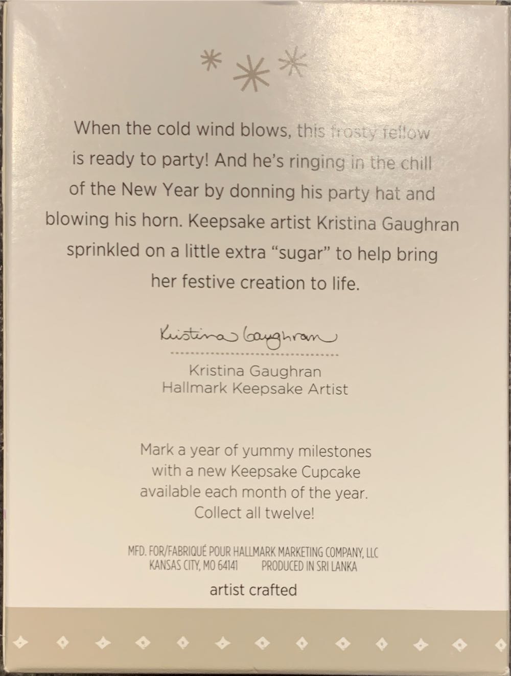 New Year’s Snowman - New Year’s Snowman (Keepsake Cupcakes) ornament collectible [Barcode 763795982691] - Main Image 2