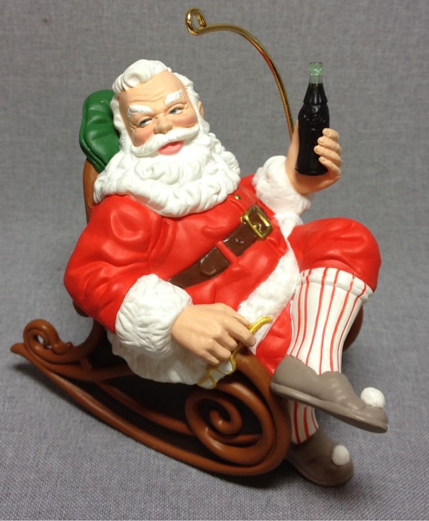 Coca Cola Coke Taking a Break Santa Hallmark  - Coca-Cola Santa (Santa & Snowman) ornament collectible [Barcode 015012372946] - Main Image 2