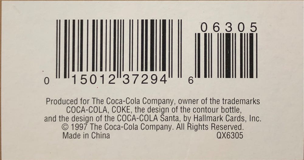 Coca Cola Coke Taking a Break Santa Hallmark  - Coca-Cola Santa (Santa & Snowman) ornament collectible [Barcode 015012372946] - Main Image 4