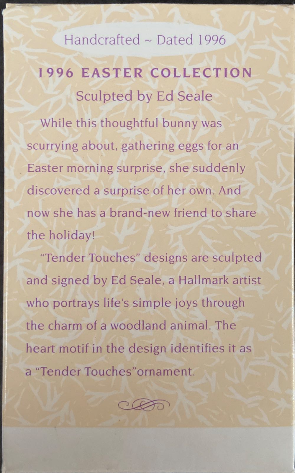 Hallmark Keepsake. Spring. Tender Touches. 1996. Eggstra Special Surprise. Sculpted By Ed Seale. - Tender Touches (Eggstra Special Surprise) ornament collectible - Main Image 2