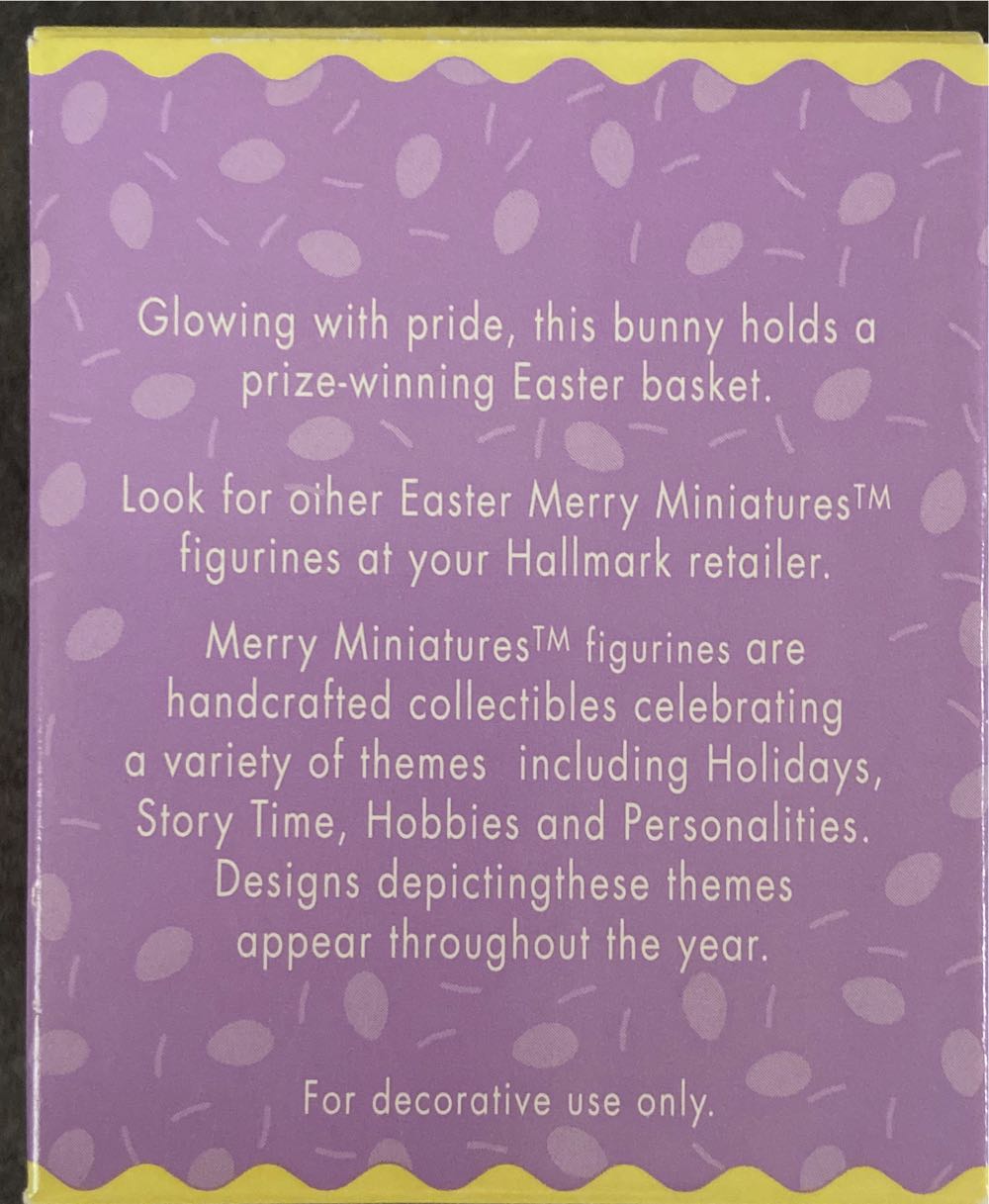 Hallmark. Spring. Merry Miniatures. 1995. Blue-Ribbon Bunny. - Merry Miniatures (Easter) ornament collectible [Barcode 015012307917] - Main Image 2