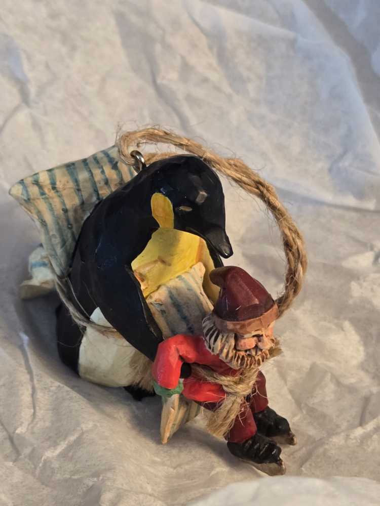 Learning To Skate - Folk Art Americana Collection (Showcase, Folk Art, Santa, Penguin) ornament collectible [Barcode 015012284263] - Main Image 4