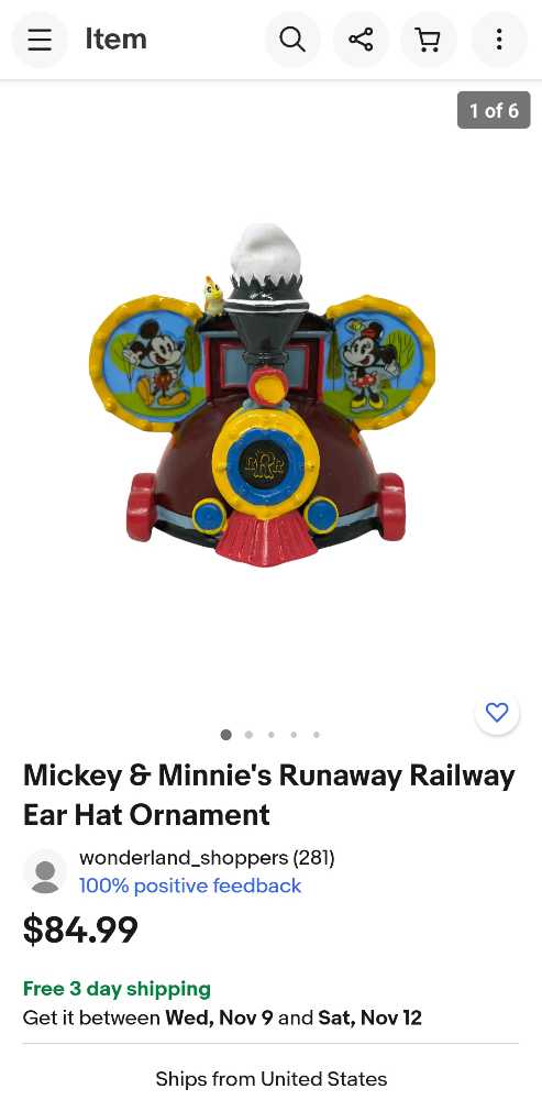 Mickey & Minnie Runaway Railway Ear Hat - Disney Ear Hat (Disney Attractions) ornament collectible [Barcode 400913314698] - Main Image 4