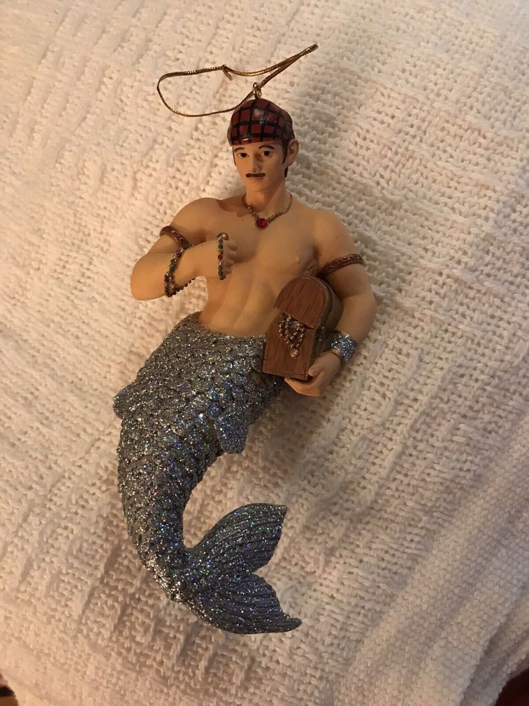 Poseidon Merman #55-90032 RETIRED Gay Interest Muscle Male - It’s All About The Bling! (One World, One Ocean, Let’s Protect It!) ornament collectible - Main Image 1