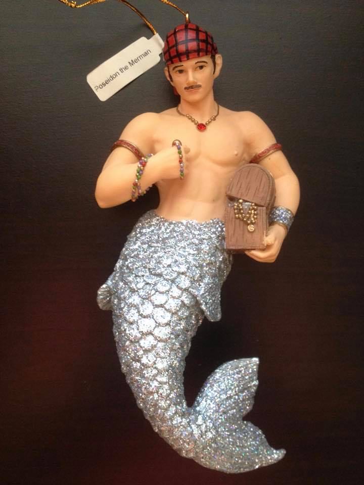 Poseidon Merman #55-90032 RETIRED Gay Interest Muscle Male - It’s All About The Bling! (One World, One Ocean, Let’s Protect It!) ornament collectible - Main Image 2
