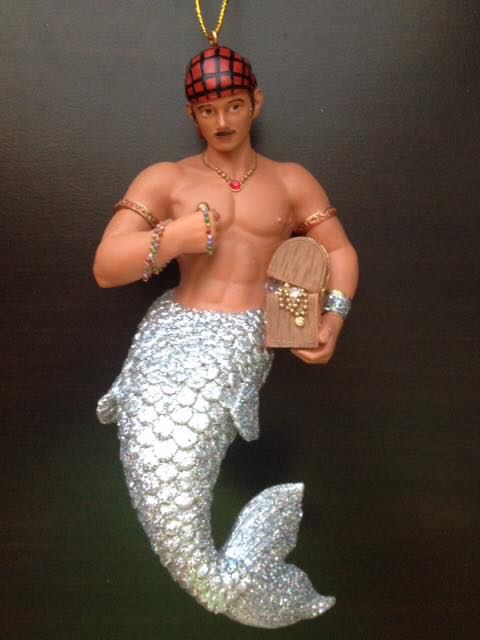 Atlantis Pirate Merman Holding Chest #55-90097 - It’s All About The Bling! (One World, One Ocean, Let’s Protect It!) ornament collectible - Main Image 2