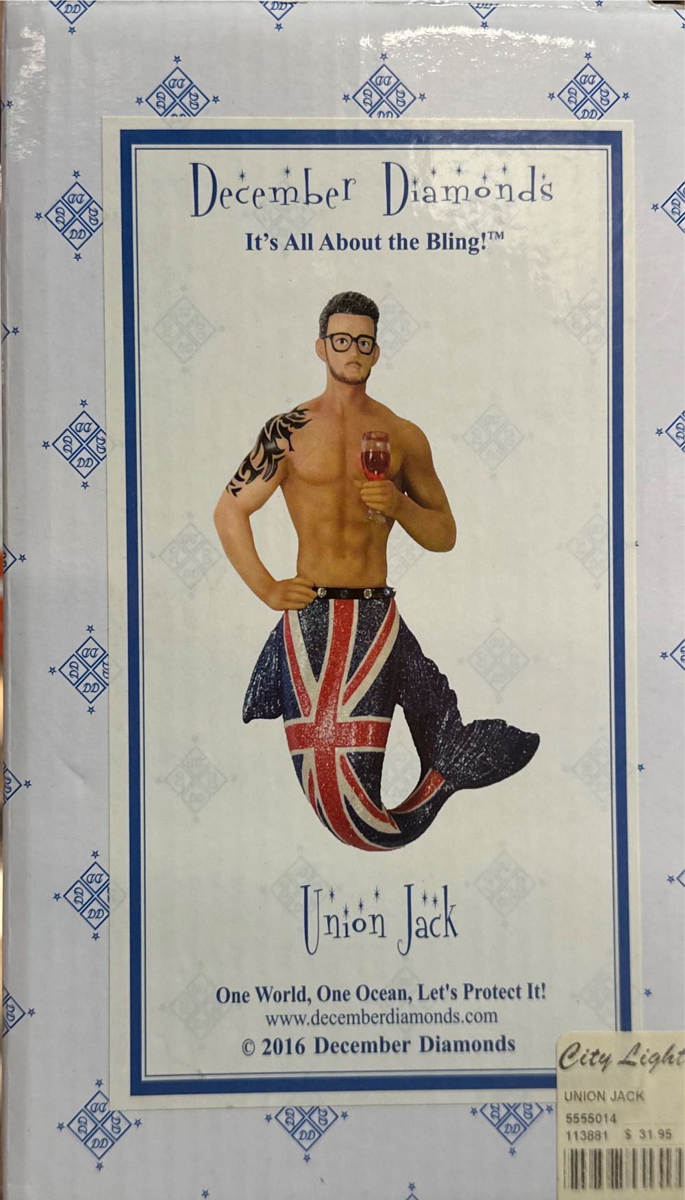 Union Jack Merman #55-55014 - It’s All About The Bling! (One World, One Ocean, Let’s Protect It!) ornament collectible [Barcode 807962550143] - Main Image 3