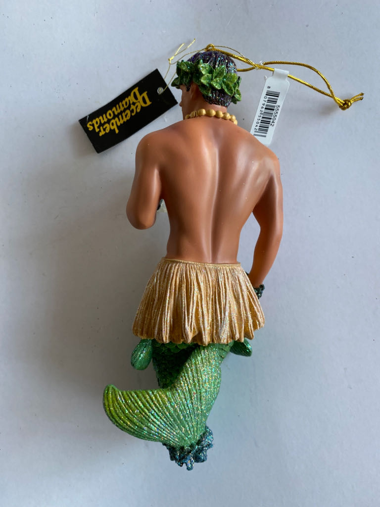 Blue Hawaii Merman #55-55042 - It’s All About The Bling! (One World, One Ocean, Let’s Protect It!) ornament collectible [Barcode 807962550426] - Main Image 2
