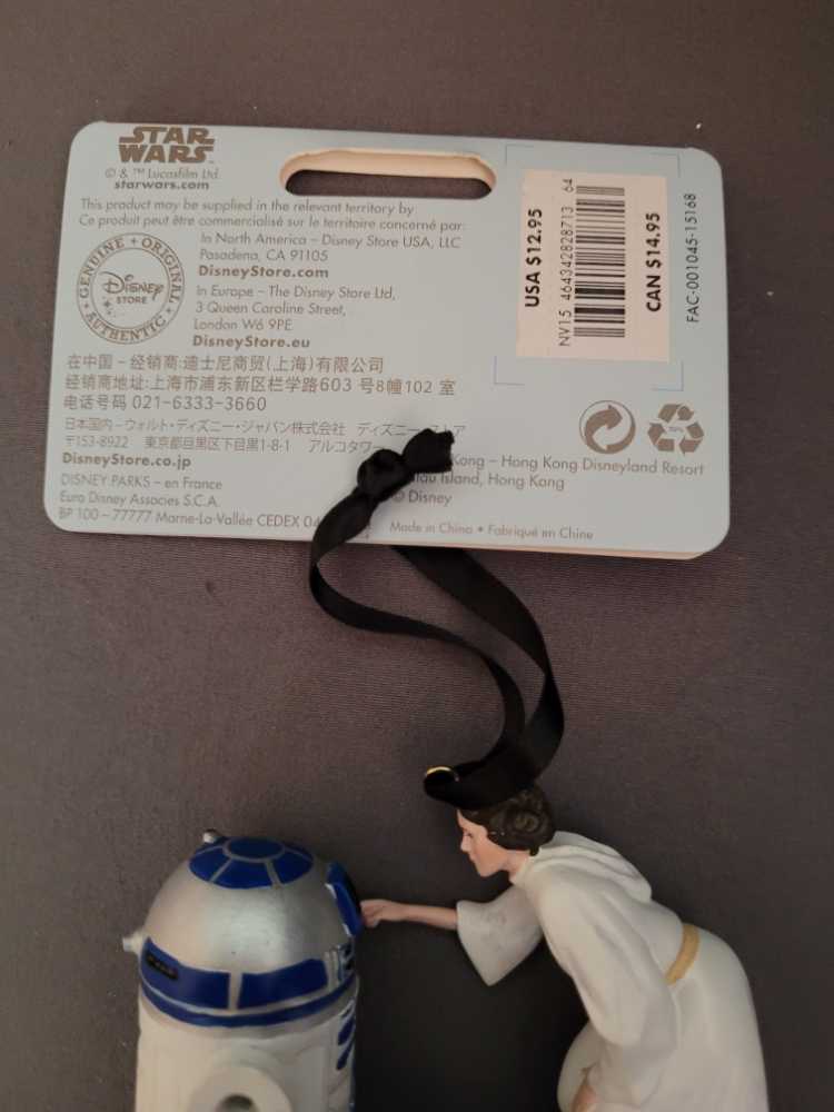 Princess Leia and R2-D2 - Disney Parks Ornament Collection (Star Wars: A New Hope) ornament collectible [Barcode 464342828713] - Main Image 4