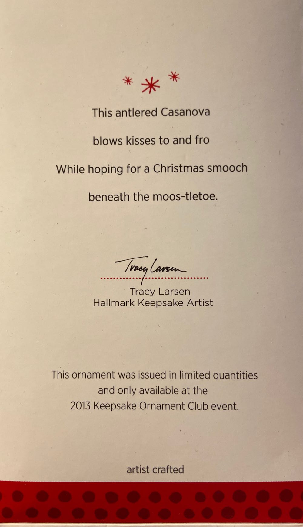 Merry Kiss-Moose  (Moose) ornament collectible - Main Image 2