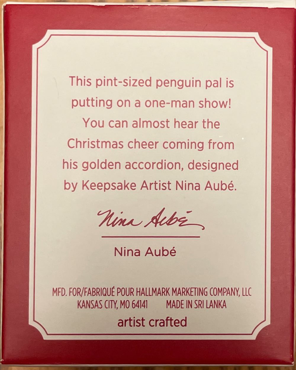 Accordion-Playing Penguin - Miniature - Hallmark KOC Member Exclusive (KOC Member Exclusive) ornament collectible - Main Image 3