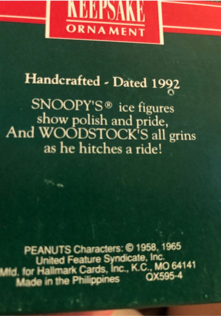 Snoopy And Woodstock - Skating - The Peanuts Gang (Snoopy) ornament collectible - Main Image 2