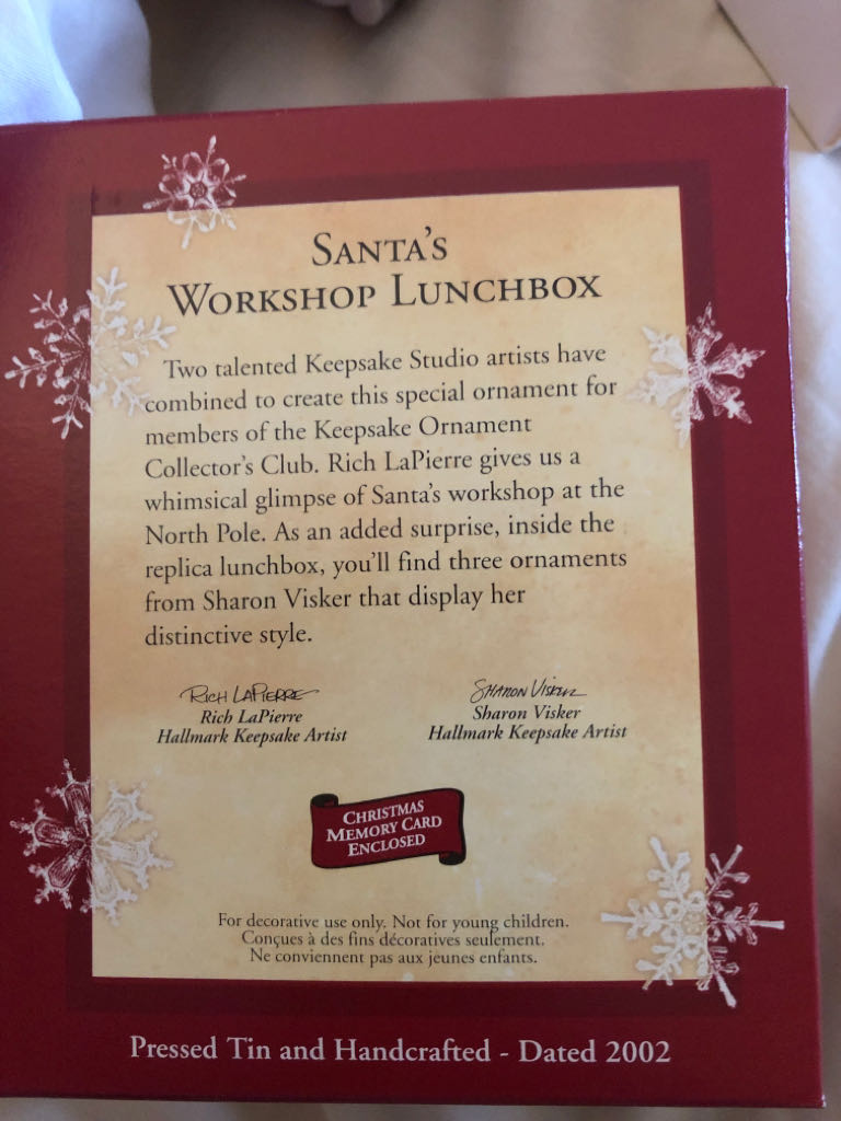 2002 Club Edition Santas Workshop Lunchbox - Santa (Lunch Boxes) ornament collectible - Main Image 2