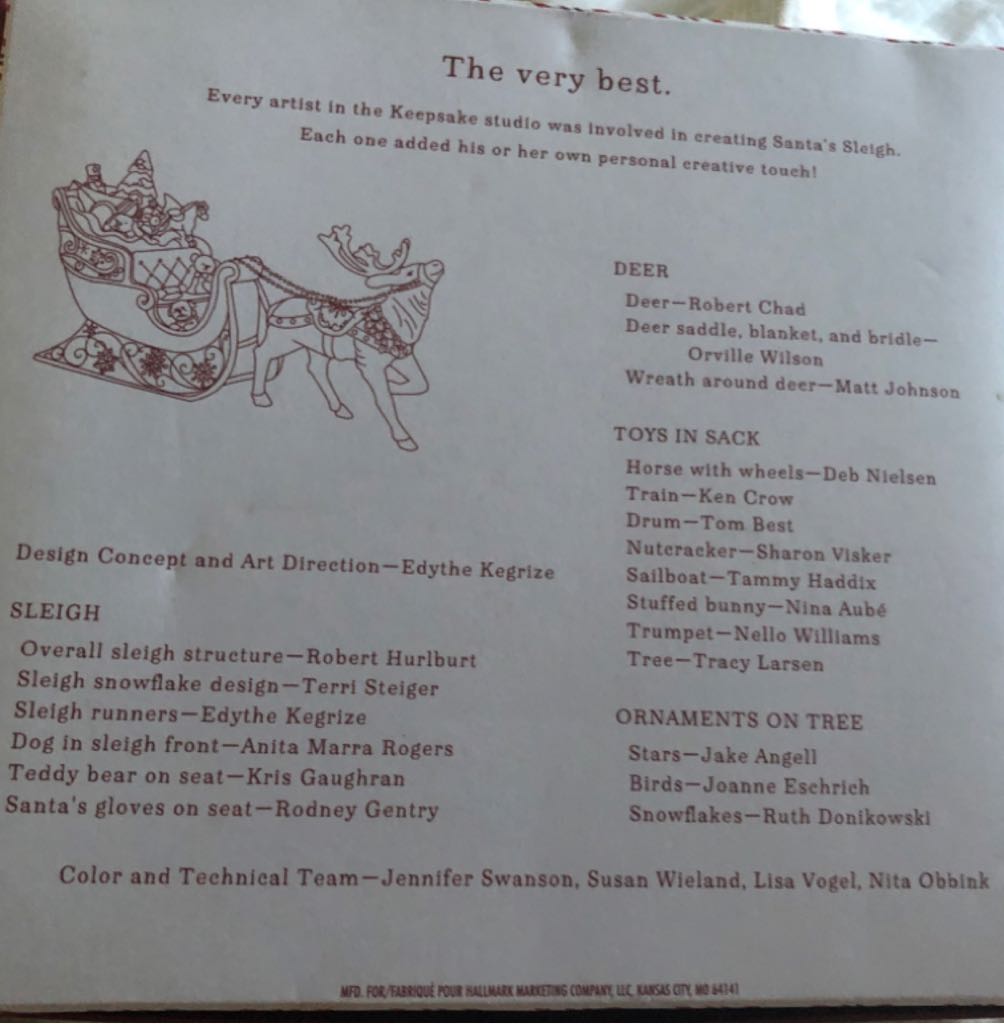 2017 Santa’s Sleigh Event Exclusive - Hallmark KOC (Santa And Sleigh) ornament collectible - Main Image 2