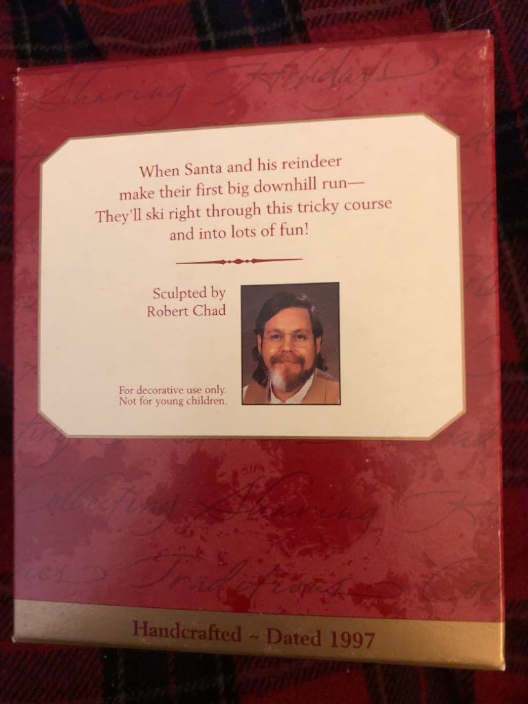 Santa’s Ski Adventure - Reindeer (Santa With Friend) ornament collectible [Barcode 015012375381] - Main Image 2