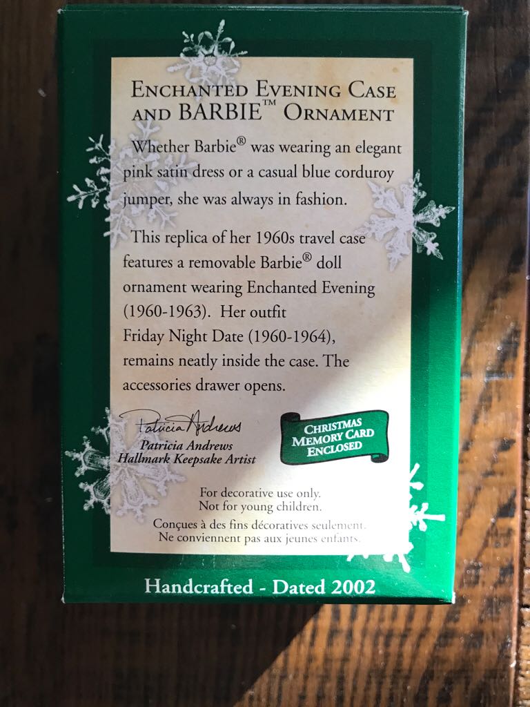 Enchanted Evening Case And Barbie - Holiday Barbie Series ornament collectible - Main Image 2