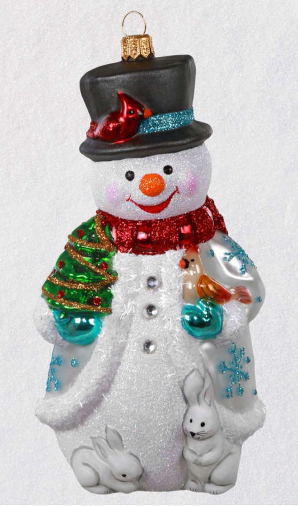 Jolly Glass Snowman 2020  Blown Glass - Hallmark Keepsake - Batman (Hallmark Heritage Blown Glass) ornament collectible [Barcode 763795615629] - Main Image 2