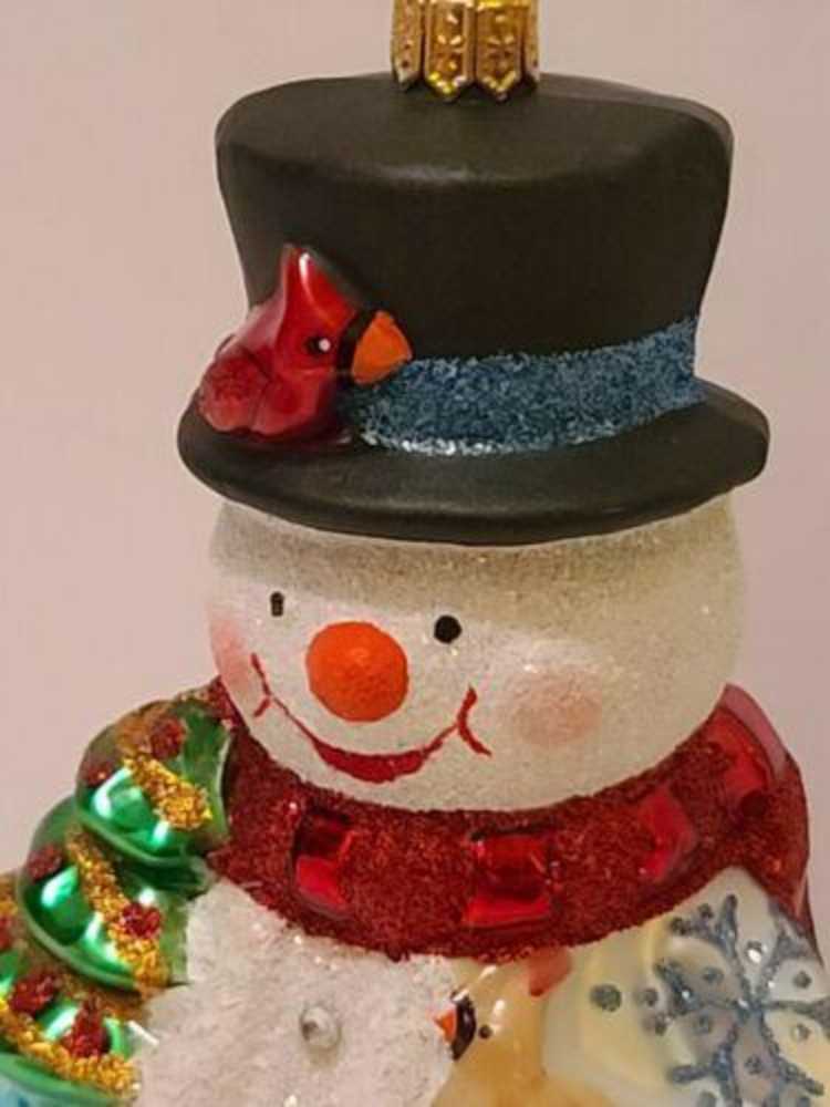 Jolly Glass Snowman 2020  Blown Glass - Hallmark Keepsake - Batman (Hallmark Heritage Blown Glass) ornament collectible [Barcode 763795615629] - Main Image 3