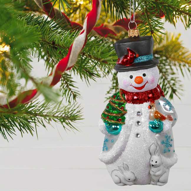 Jolly Glass Snowman 2020  Blown Glass - Hallmark Keepsake - Batman (Hallmark Heritage Blown Glass) ornament collectible [Barcode 763795615629] - Main Image 4