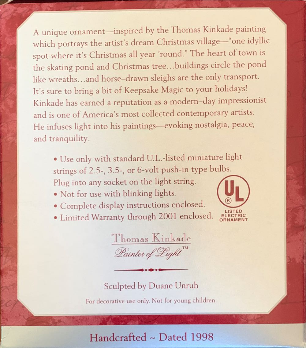 St. Nicholas Circle - Thomas Kinkade (Painter Of Light) ornament collectible [Barcode 015012438178] - Main Image 2