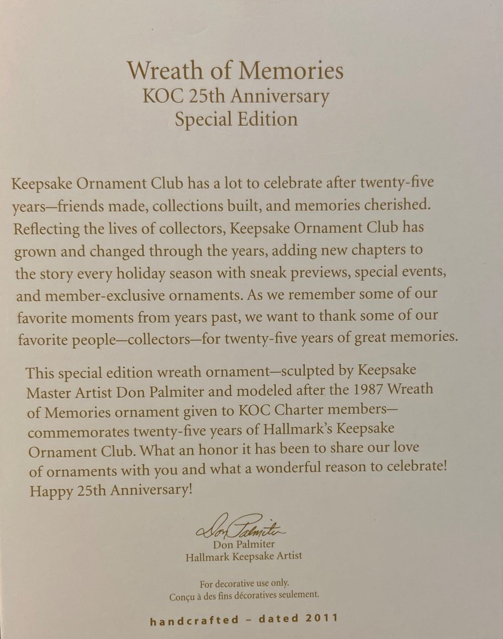 Wreath Of Memories  ornament collectible [Barcode 795902205430] - Main Image 3