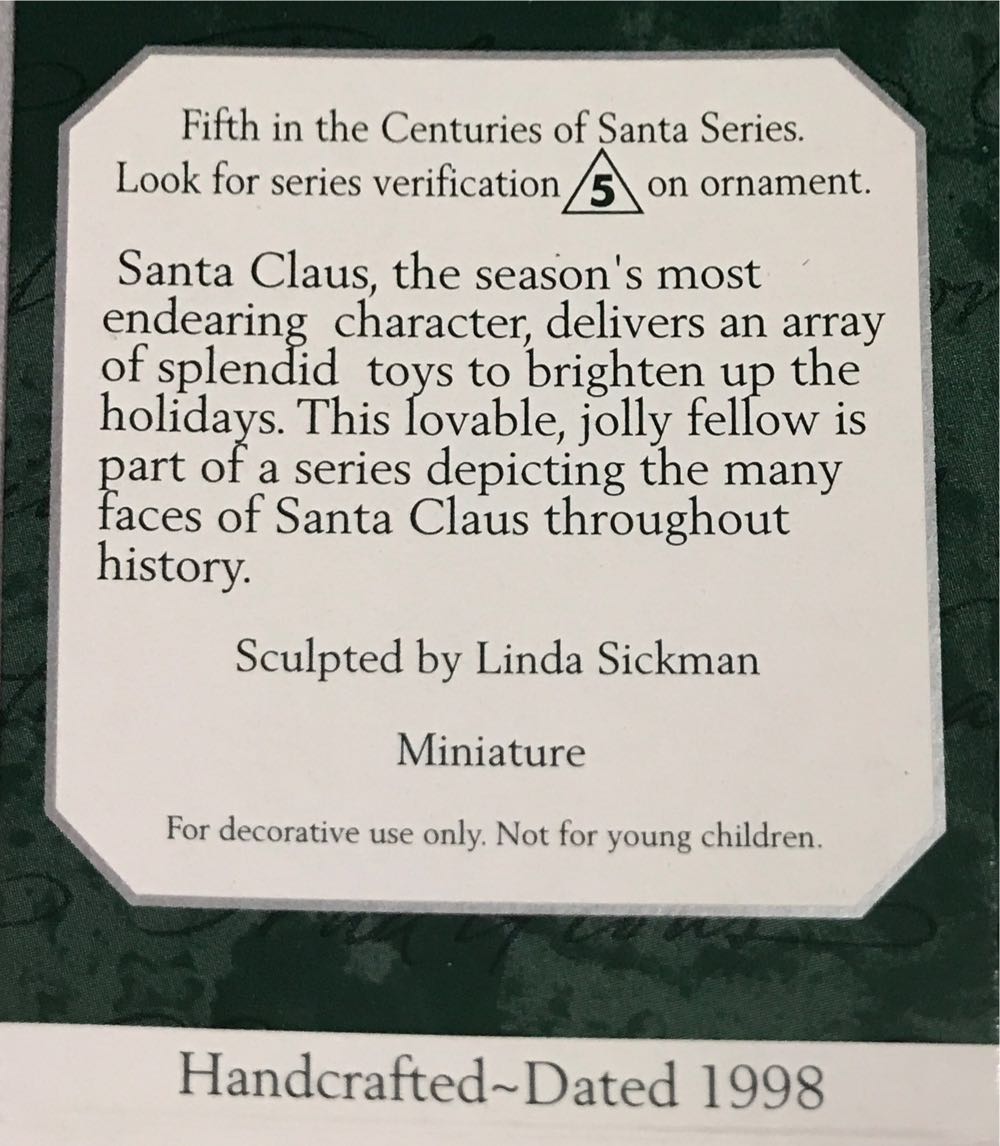 Centuries Of Santa #5 - Centuries Of Santa (Santa) ornament collectible [Barcode 015012430790] - Main Image 2