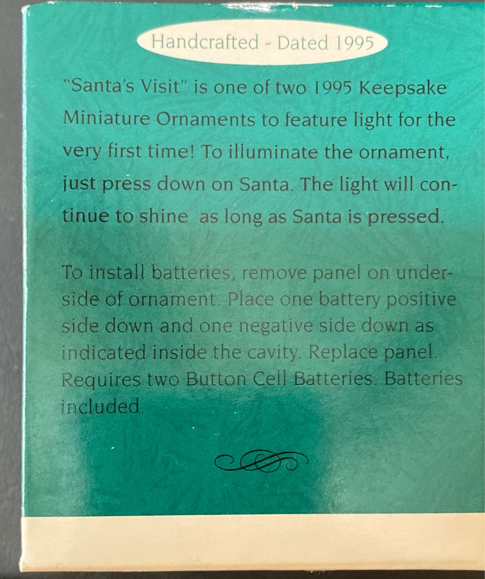 Miniature Santa’s Visit - Lighted Miniature (Miniature) ornament collectible [Barcode 015012213249] - Main Image 2