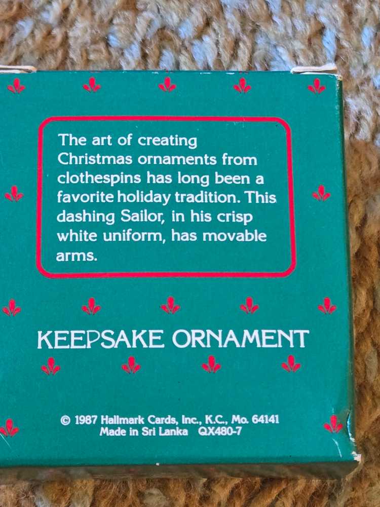 Miniature Clothespin Soldier - Clothespin Soldier (Sailor) ornament collectible - Main Image 2