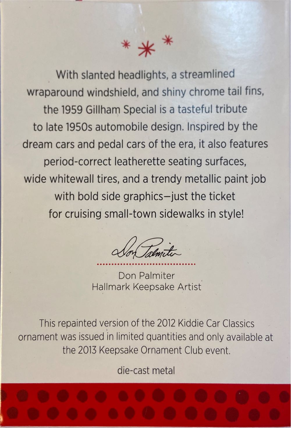 1959 Gillham Special 2013 - Kiddie Car Classics (Cars) ornament collectible - Main Image 2