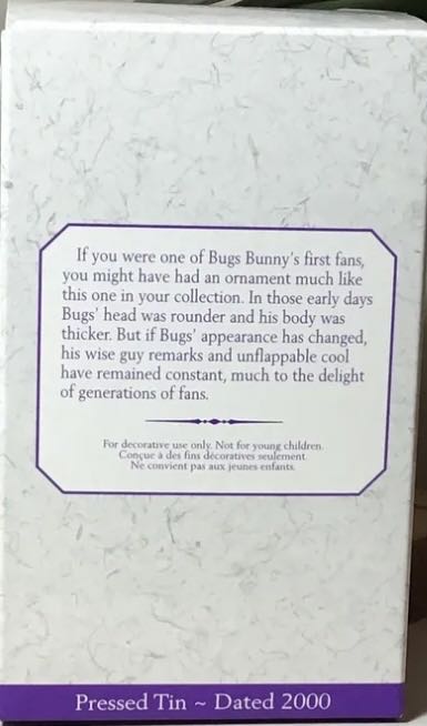 Bugs Bunny - Looney Tunes (Looney Tunes) ornament collectible [Barcode 015012554731] - Main Image 3