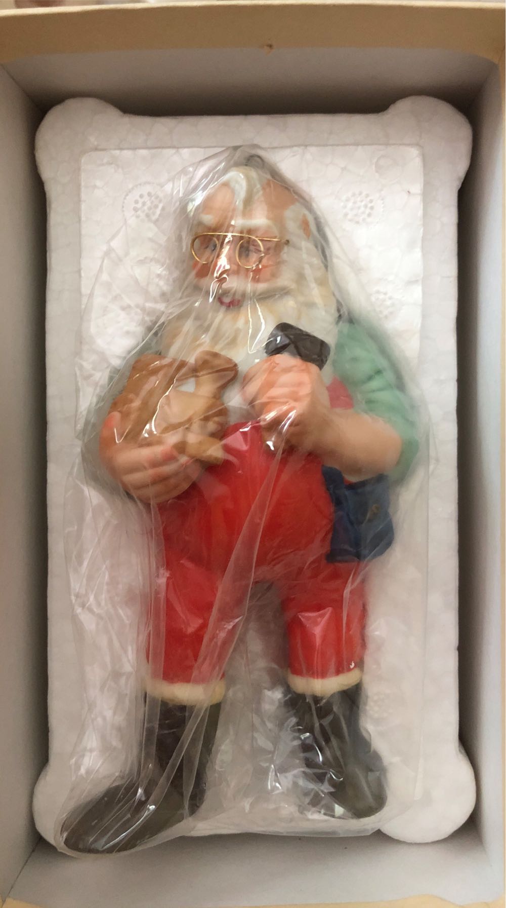 On The Right Track Porcelain Santa  - On the right Track.  Hand painted Fine -Porcelain (Santa Making Toy Train) ornament collectible - Main Image 2