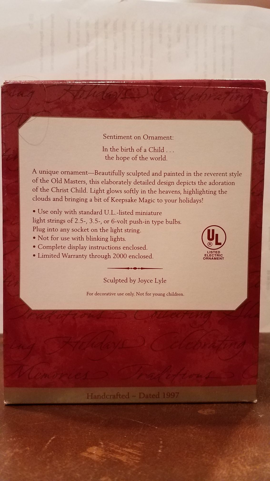 Madonna and Child  (Madonna and Child) ornament collectible [Barcode 015012365641] - Main Image 2