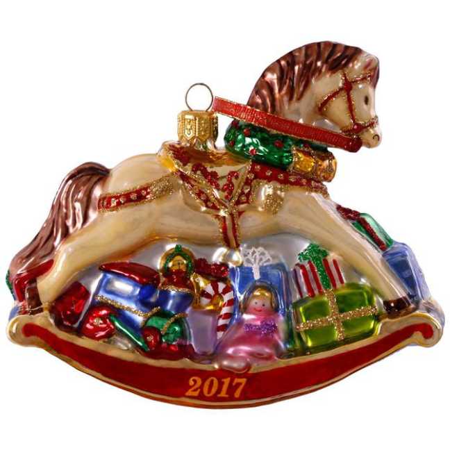 Hallmark Keepsake Regal Rocking Horse Premium Blown Glass Dated Christmas Ornament - Heritage Collection (Rocking Horse) ornament collectible [Barcode 763795257065] - Main Image 2