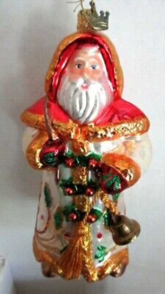 Santa With Bell 2019 - Heritage Collection Blown Glass  - Heritage Collection (Santa) ornament collectible [Barcode 763795461004] - Main Image 2