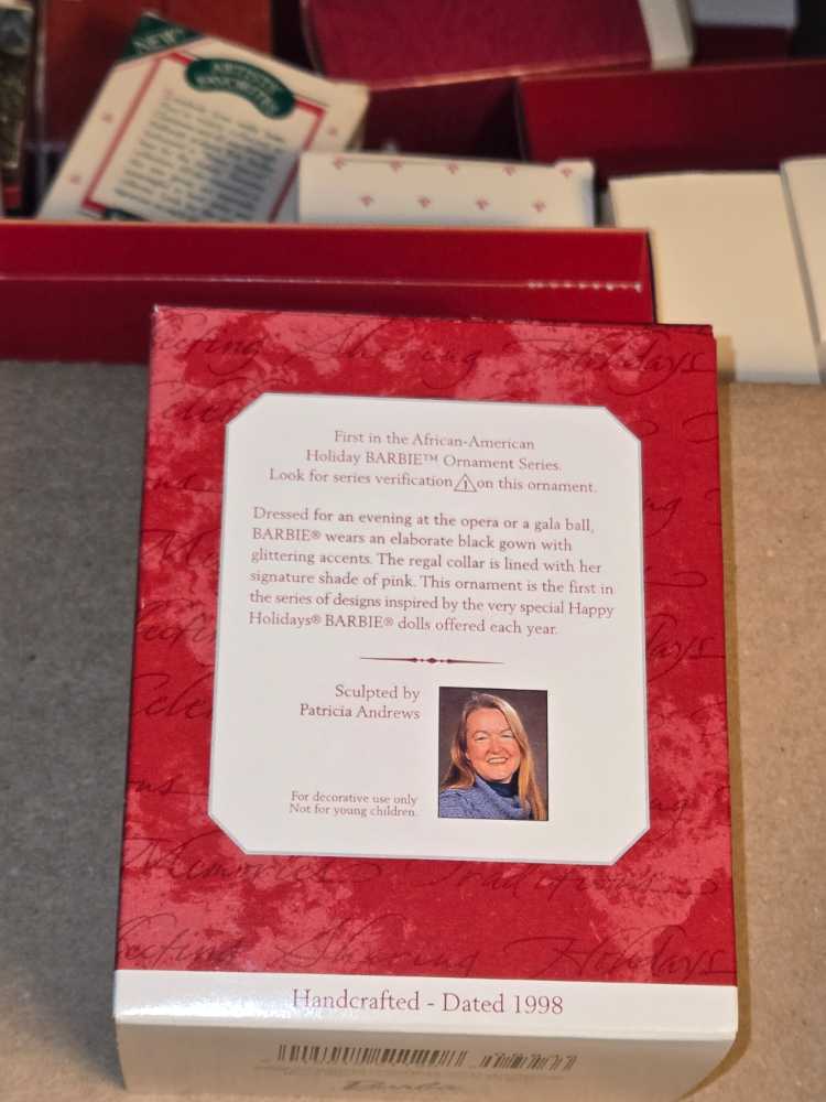 Barbie African American Holiday Barbie #1 - african american holiday barbie (Barbie) ornament collectible [Barcode 015012511208] - Main Image 2