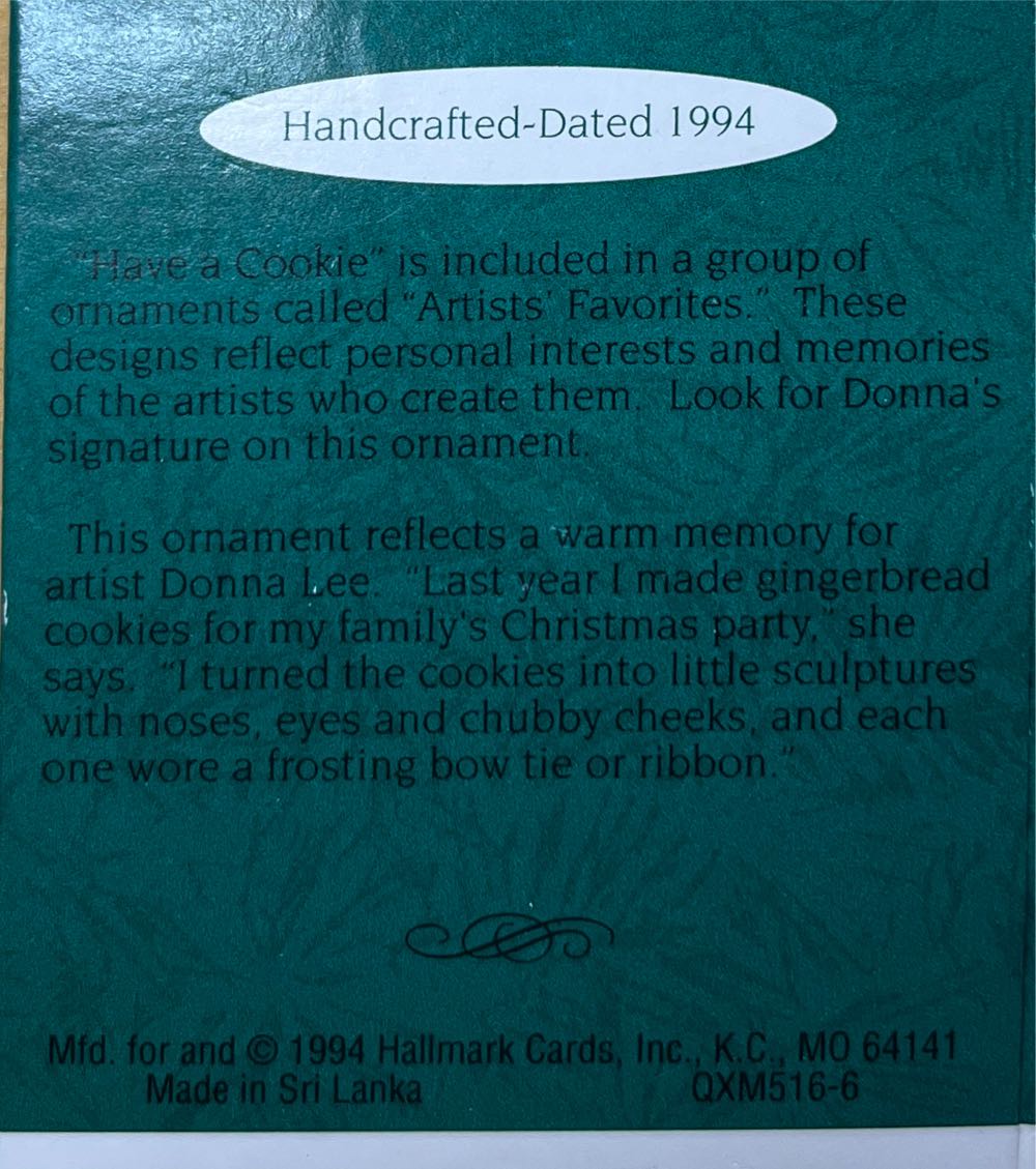 Have A Cookie - Artist’s Favorites (Miniature Collectors) ornament collectible [Barcode 015012118209] - Main Image 2