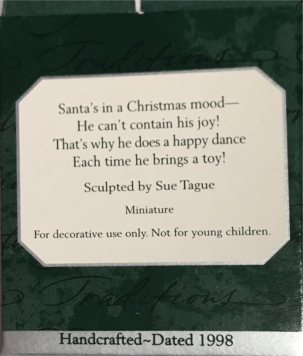 Santa Holly-Jolly Jig - Santa Mini (Santa) ornament collectible [Barcode 015012431124] - Main Image 2