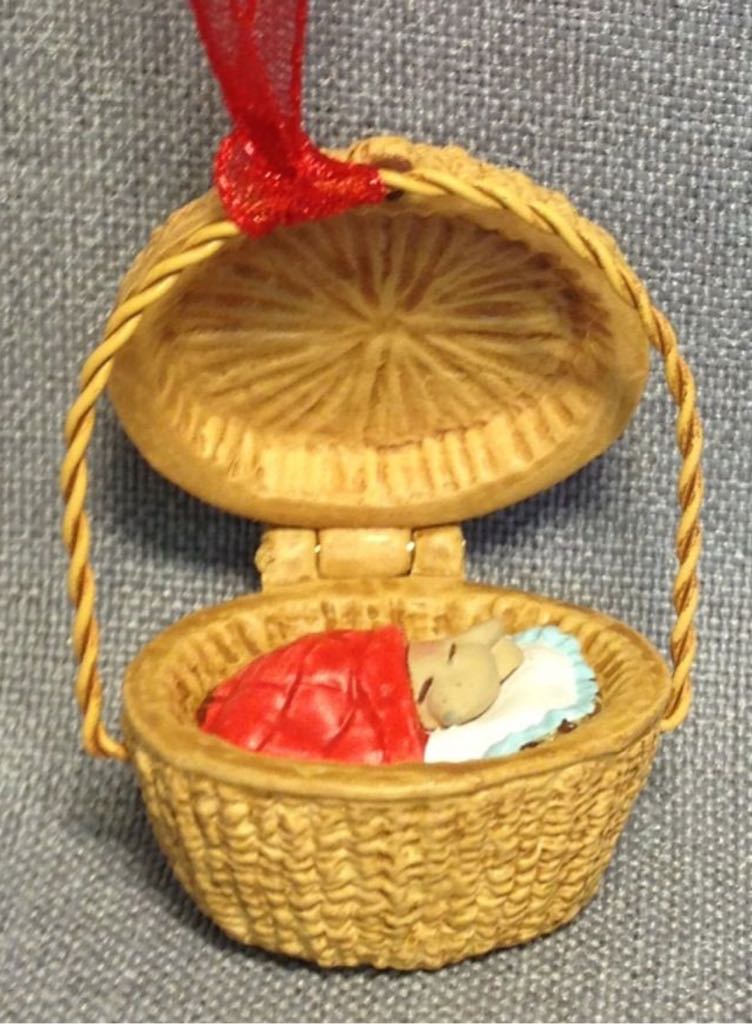 Sleepy Time Mouse``miniature Under His Blanket In Baskethallmark Ornament  (Mouse- Sleeping- Mini) ornament collectible [Barcode 015012857245] - Main Image 2