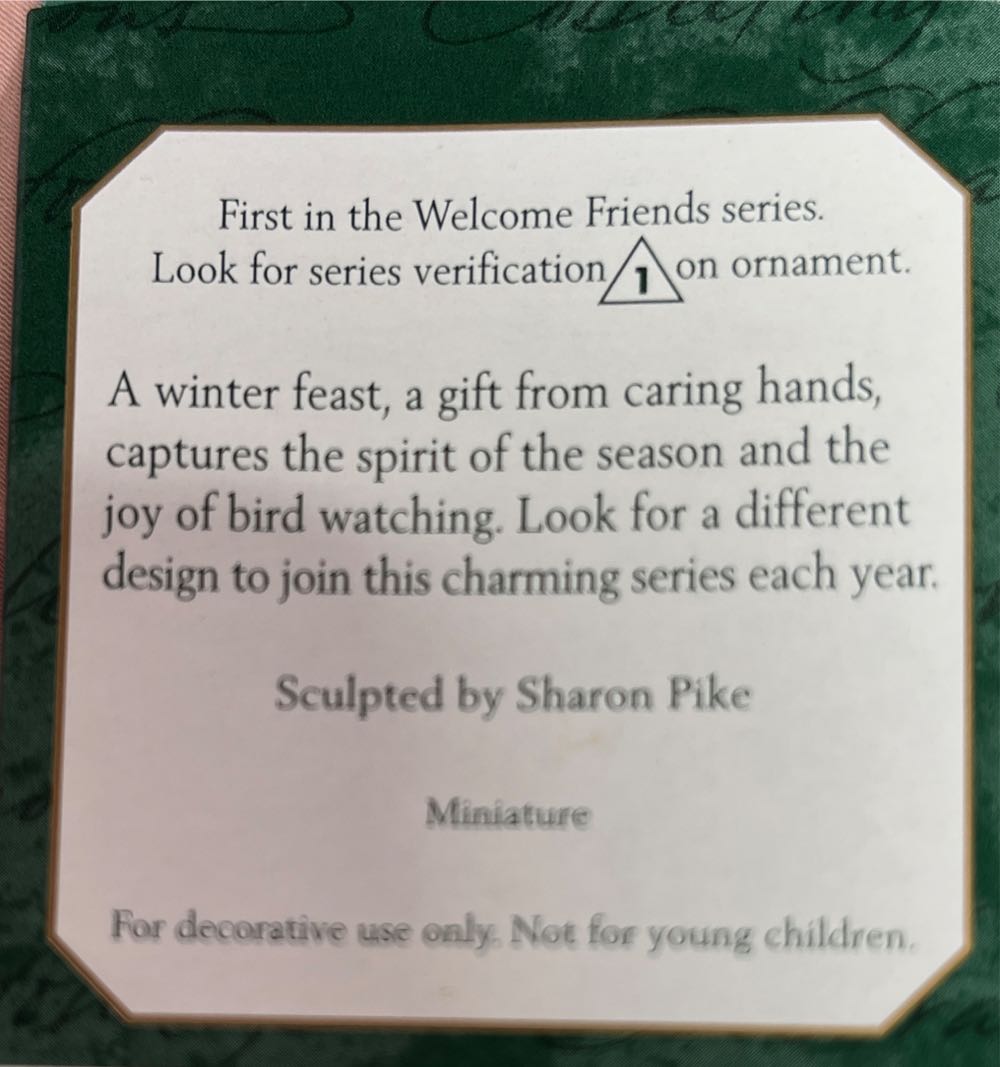Welcome Friends - Welcome Friends Miniature (Birds) ornament collectible [Barcode 015012374919] - Main Image 2